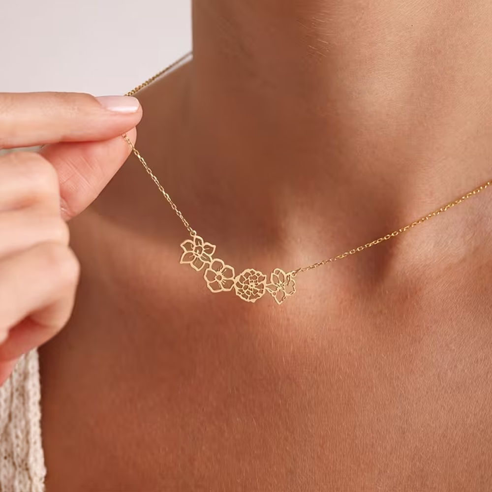 Collier personnalisé avec fleu - Birth Flower Necklace avis et prix